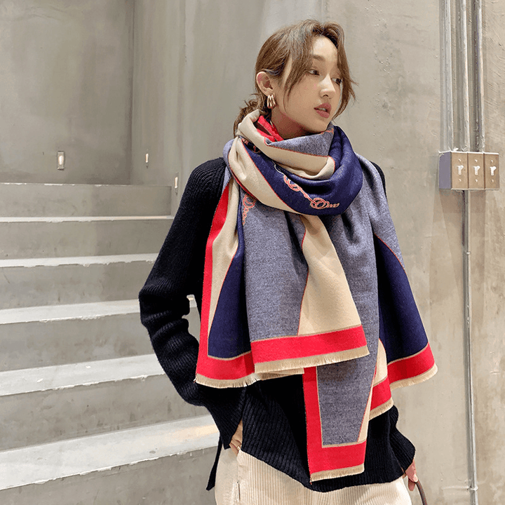 Fashion Cashmere Double-Sided Thickened Women'S Scarf