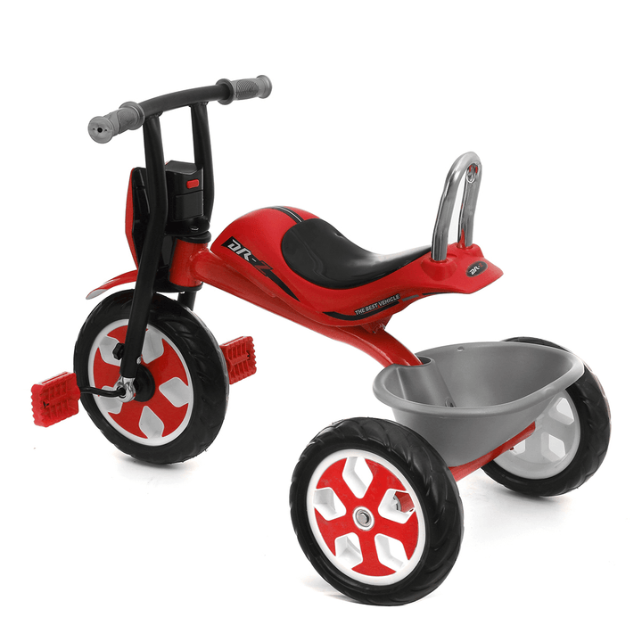 Baby Pedals Tricycle with Music LightÔºÜBasket Kids Toddler Walker Children Bicycle Outdoor Garden Bike for 2-5 Years Old BoysÔºÜGirls Gifts