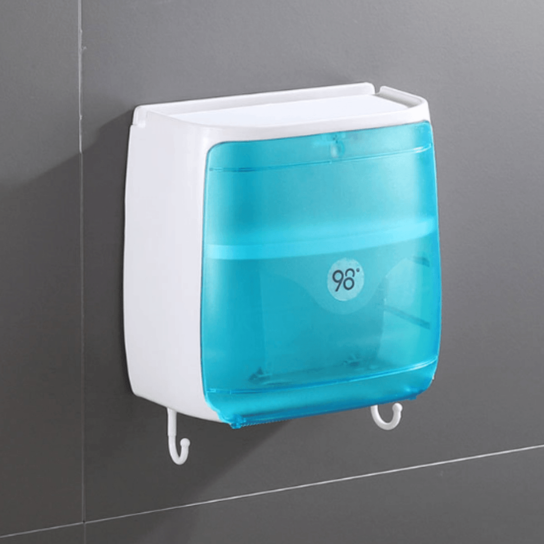 Waterproof Toilet Roll Paper Tissue Box Holder Bathroom Kitchen Wall Mounted - MRSLM