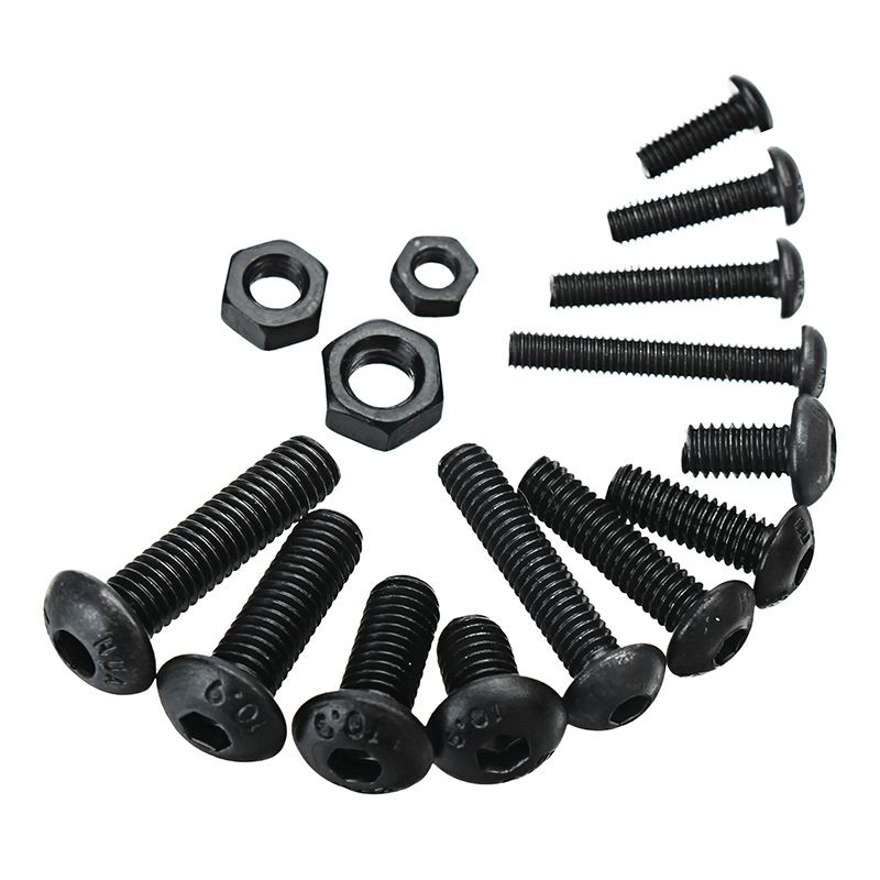 Suleve‚Ñ¢ MXCH3 440Pcs M3/M4/M5 Carbon Steel Screw Hex Socket Button Head Bolt Nut Assortment Kit