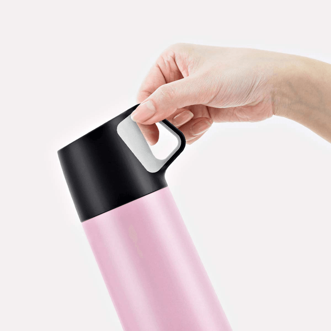 500Ml Stainless Steel Thermal Vacuum Water Bottle Hot Coffee Lid Travel Cup Mug