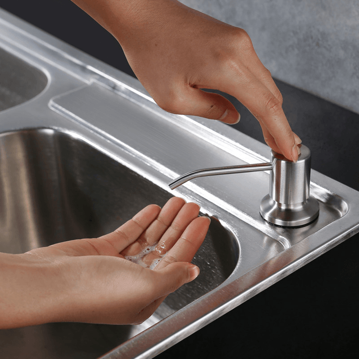 300Ml Stainless Steel Sink-Mounted Liquid Soap Dispenser Kitchen Bathroom Bottle