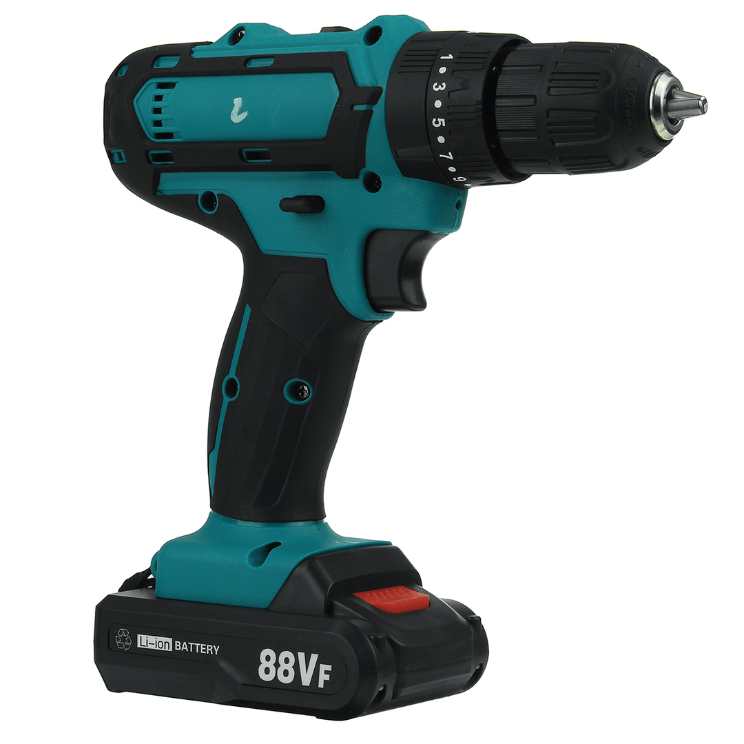 88VF Cordless Drill 3 in 1 Electric Screwdriver Hammer Impact Drill 7500Mah 2-Speed