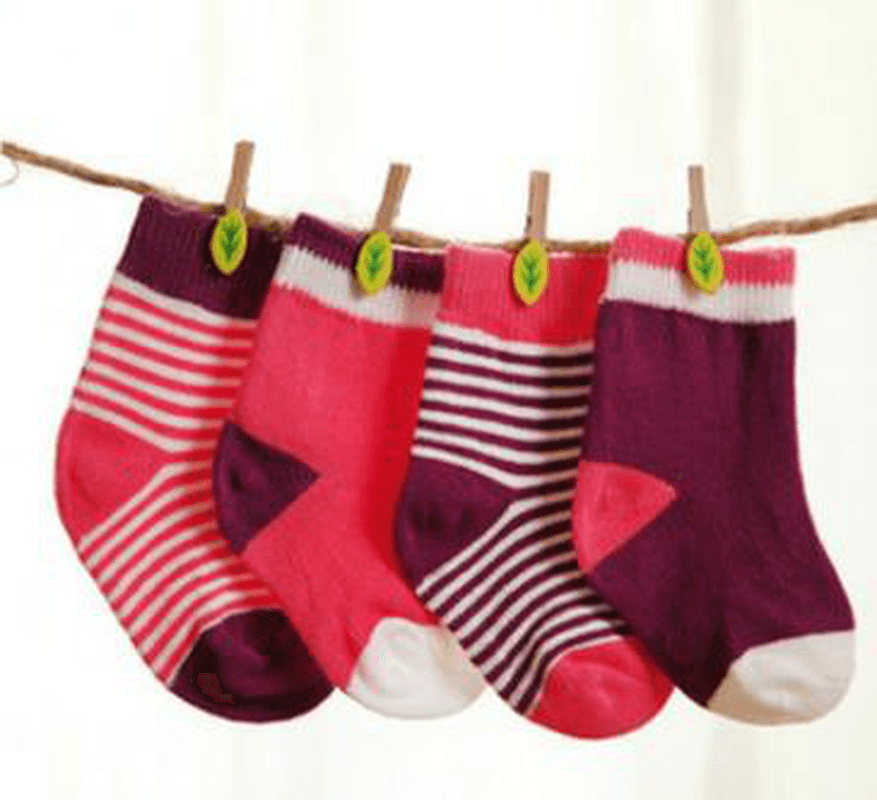 4 Pares / Conjuntos De Lindo Beb√© Reci√©n Nacido Ni√±os Invierno C√°lido Algod√≥n Suave Rayado Puntadas Suaves Calcetines Calcetines 0-3 A√±os De Edad - MRSLM