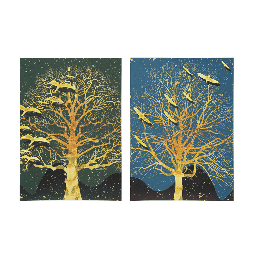 2Pcs Modern Tree Canvas Print Paintings Wall Art Unframed Picture Home Decor