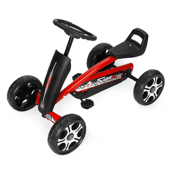 4 Wheel Kids Kart 2 Pedal Adjustable Seat Car Kids' Pedal Bike Children Bicycle Ride-On Toy Max Load 165Lbs for 2-5 Years Old