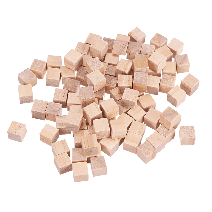 100Pcs 1/2/2.5Cm DIY Wooden Blocks Handicrafts Craft Pieces Educational Toys