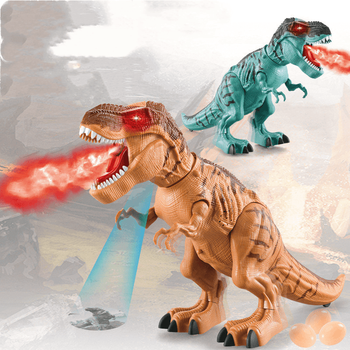 Children'S Electric Spray Egg Laying Dinosaur Toy with Light and Sound Effect