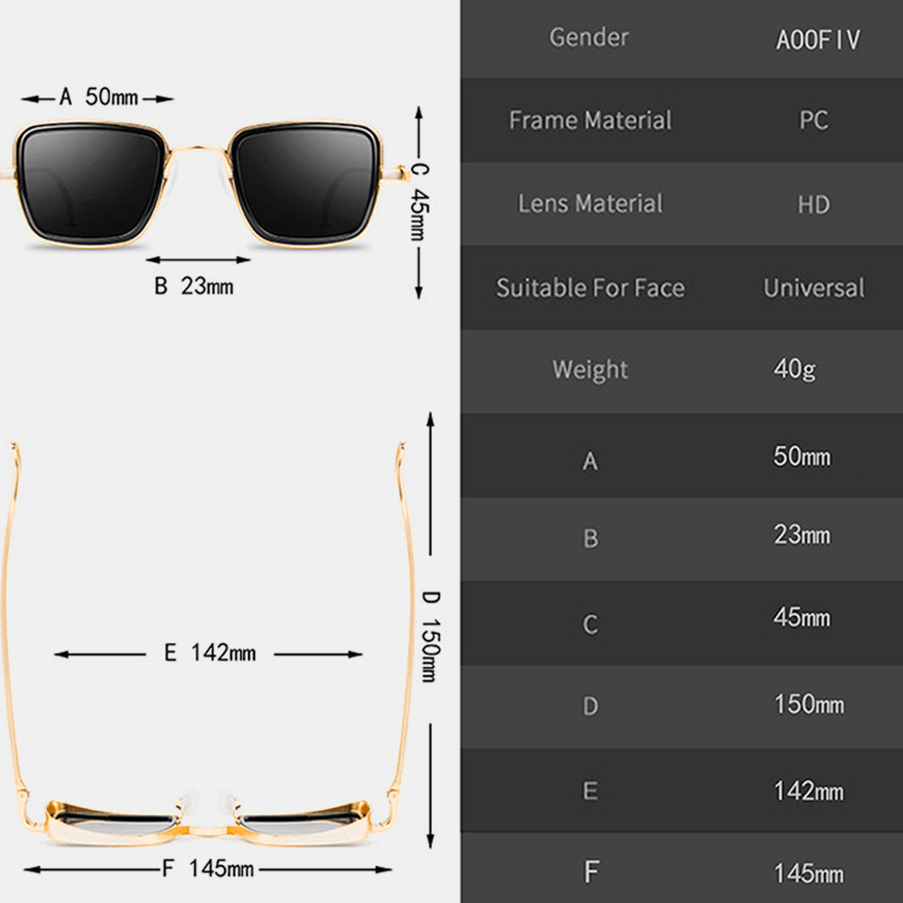 Men Retro Thick Edge Metal Frame Trend Sunglasses Driving Outdoor Sunglasses