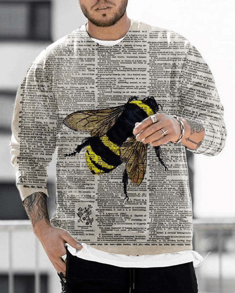 Digital Printing Loose Casual round Neck Long Sleeve Sweater