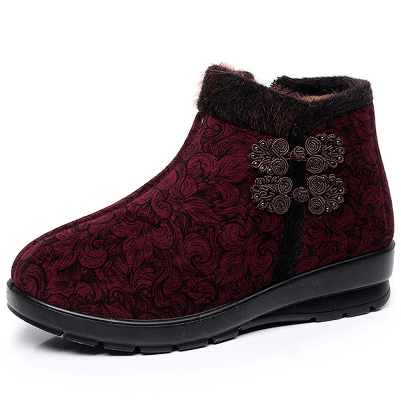 Winter Women Cotton Boots High Top Zipper Keep Warm Ankle Boots