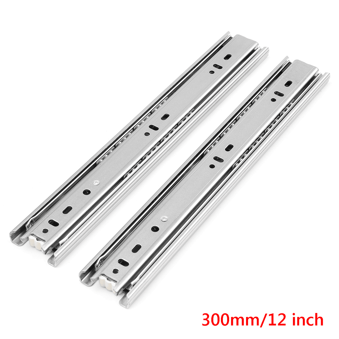 2Pcs 10-20Inch 45Mm Full Extension Close Ball Bearing Drawer Runners Slides Cabinet Guide Rail Slide - MRSLM