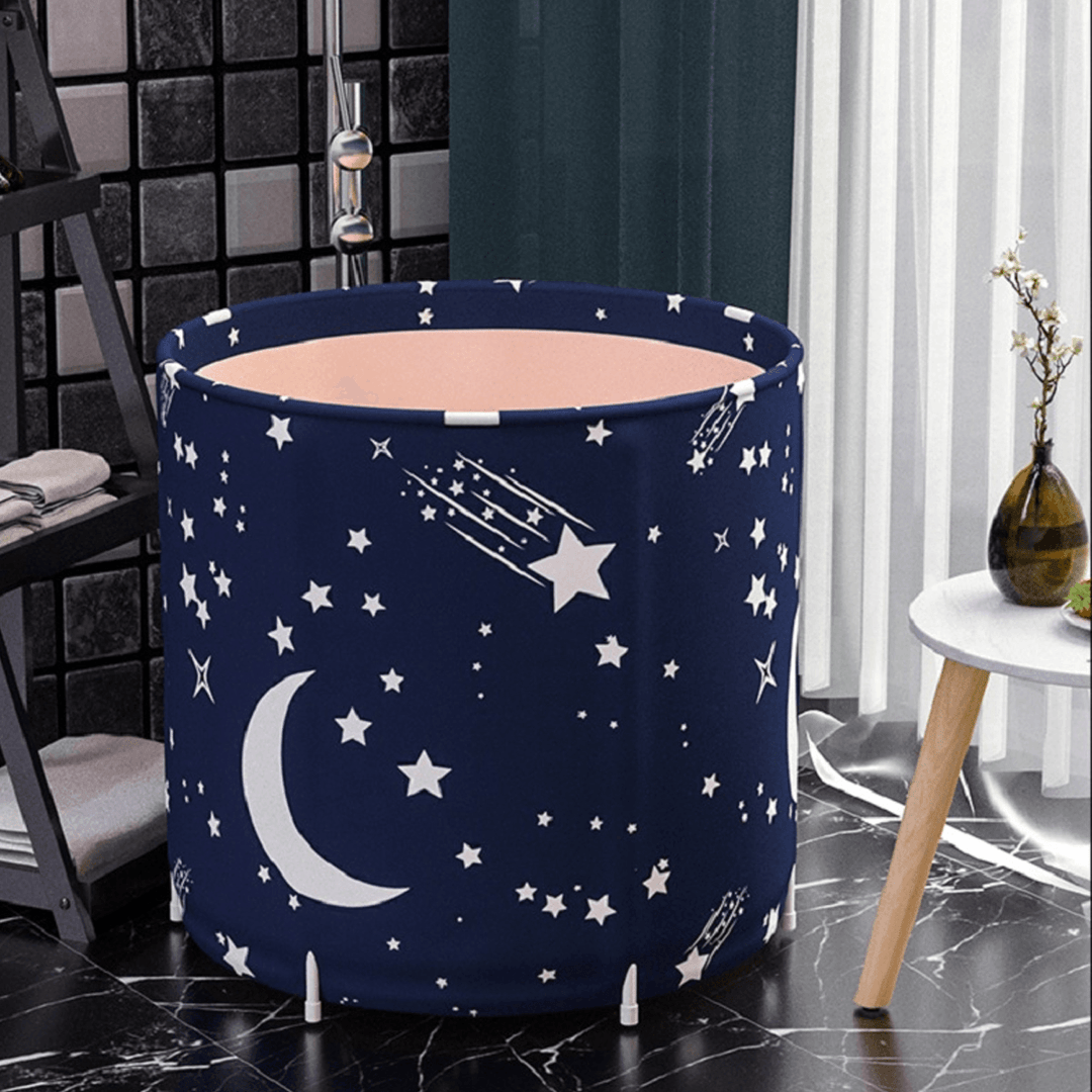 70X70Cm Starry Sky Bathtub Water Tub Folding Indoor Outdoor Portable Spa Bath Bucket - MRSLM