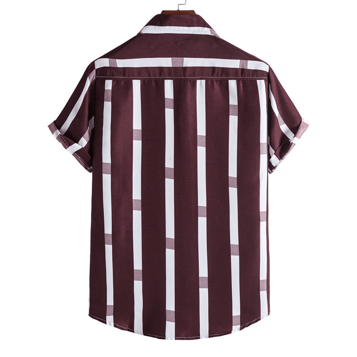 Striped Loose plus Size Casual Men'S Shirt