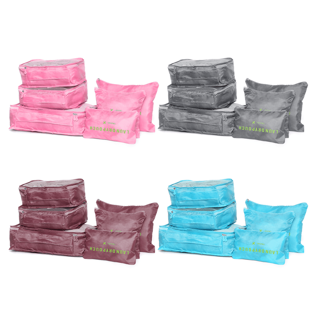 SAGM 6 in 1 Outdoor Travel Sorting Clothes Storage Bag Luggage Packing Bag Clothes Bags