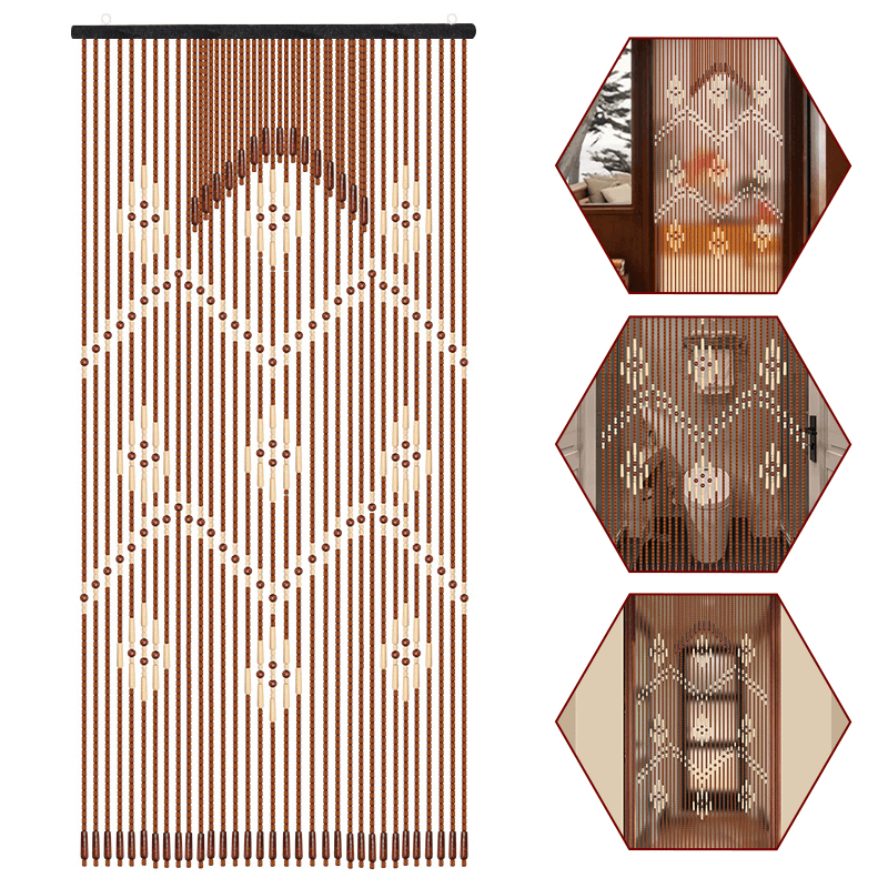 31 Lines Wooden Sticks Beaded Curtain Doorway Bamboo Blinds Fly Screen Door Curtain