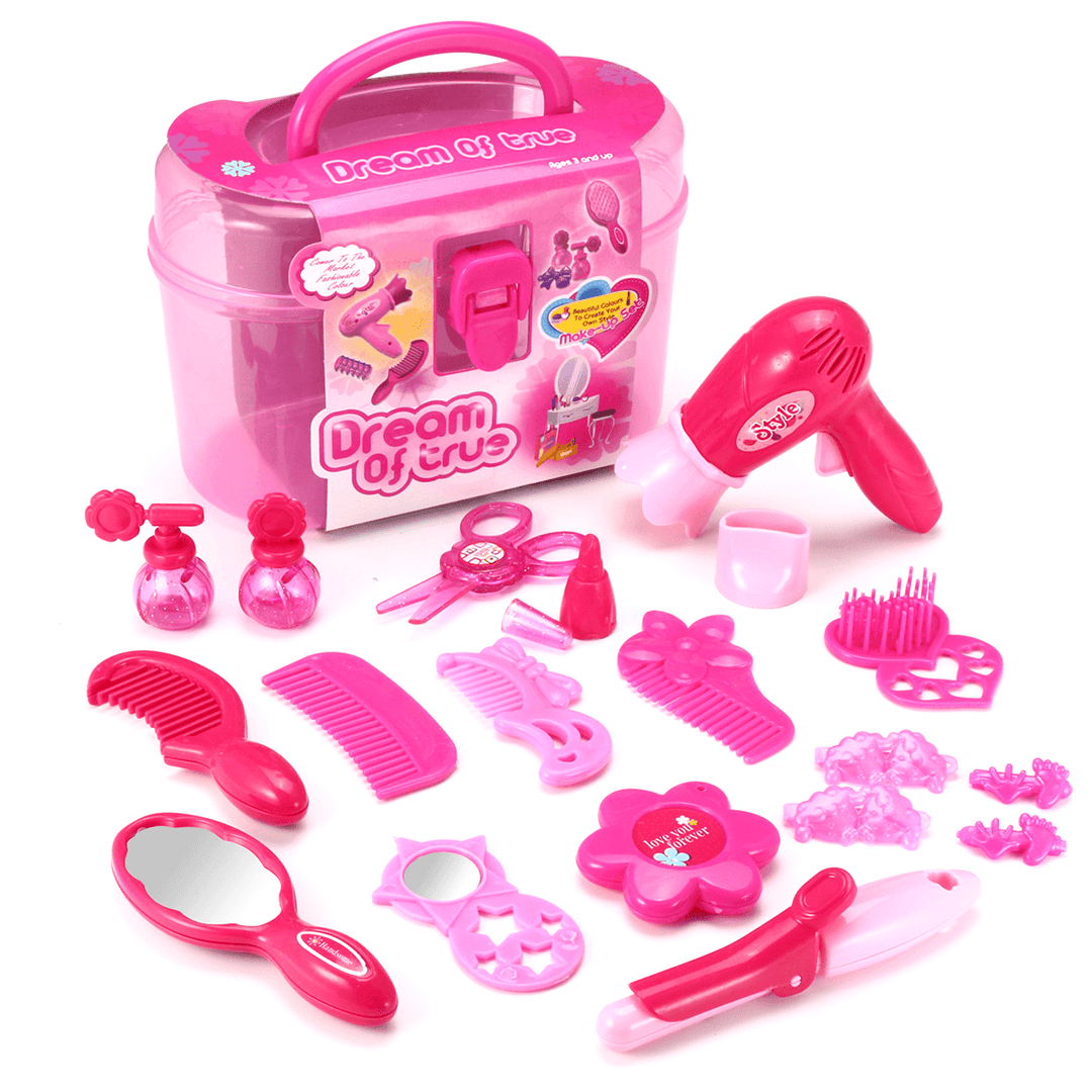 Girls Princess Pretend Makeup Toys Set DIY Beauty Cosmetic Hairdressing Toys Gift