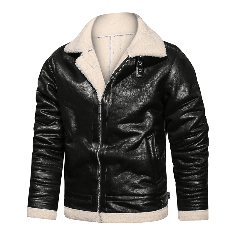 Casual Lapel Faux Fur All-In-One Men'S Jacket