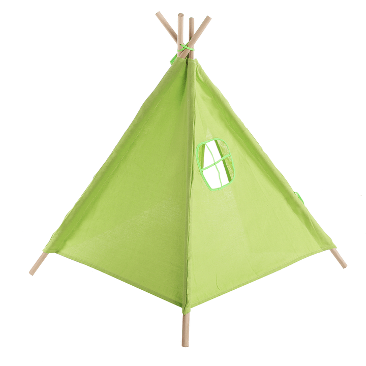 1.1M Portable Wooden Kids Play Tent Castle for Kids Portable Playhouse Children House for Indoor Outdoor Use