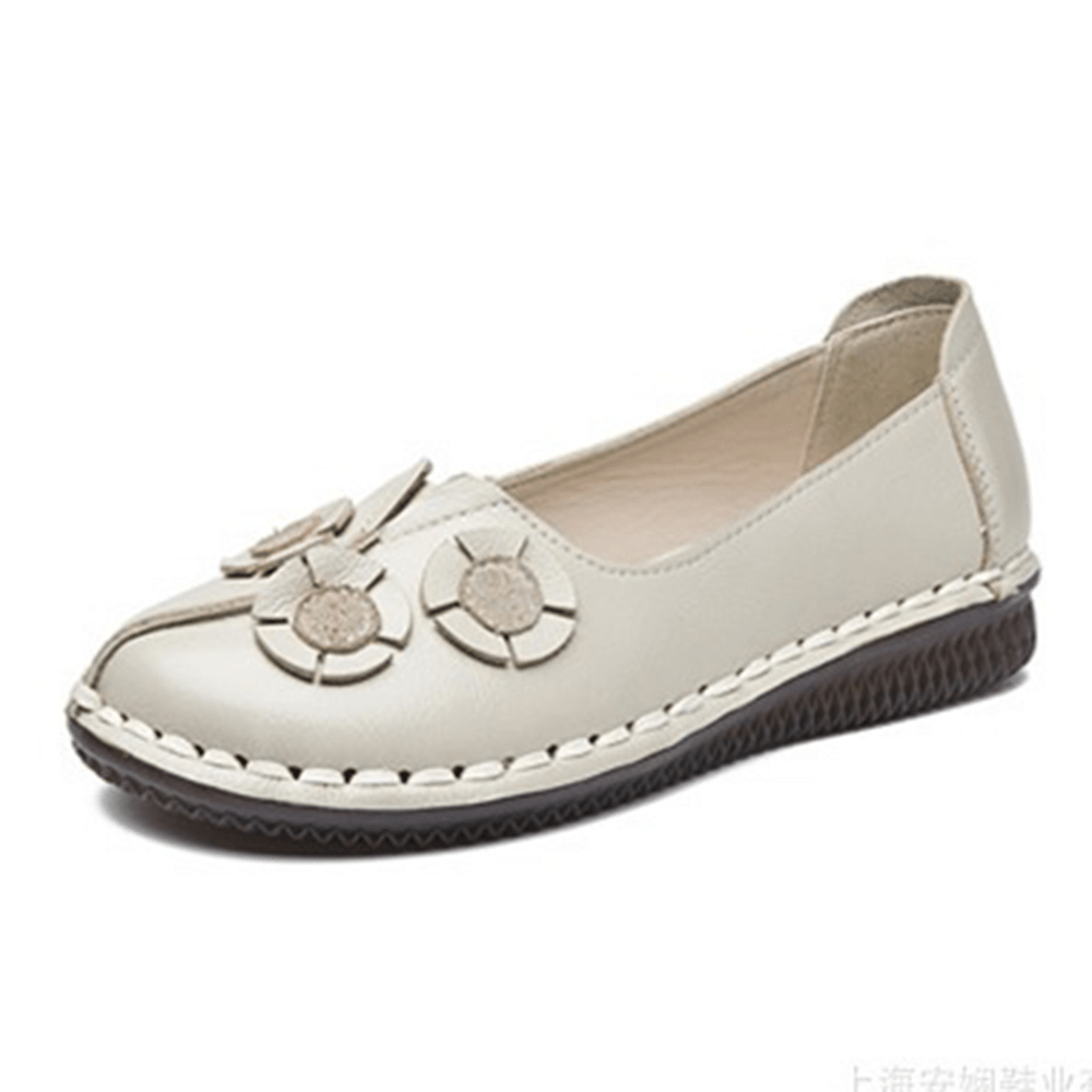 Women Flowers Decor Comfy Casual Slip on Flat Loafers - MRSLM