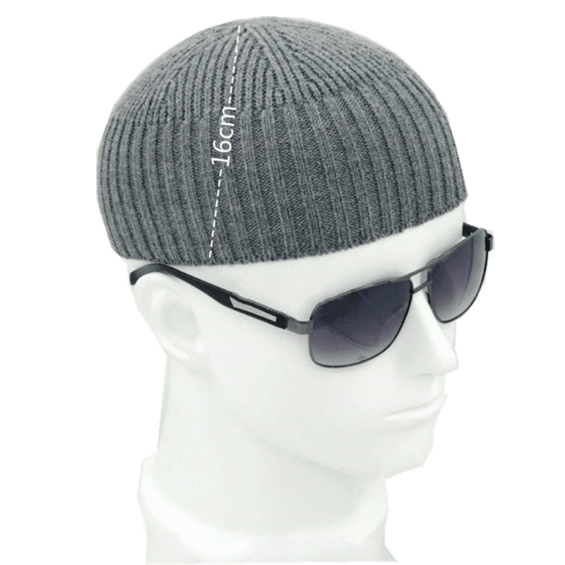 Short Cotton Knit Hat Men'S Winter Woolen Thread