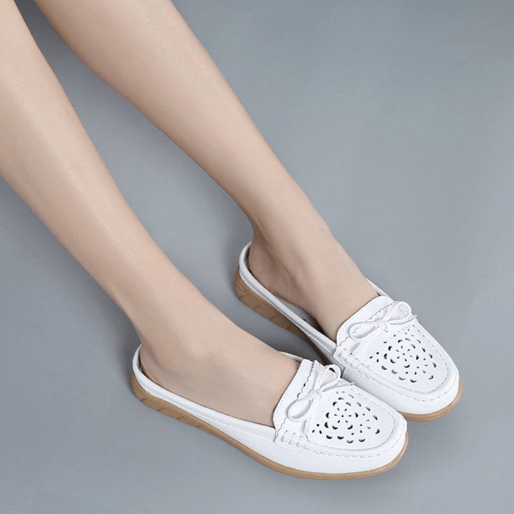 US Size 5-12 Women Casual Soft Hollow Flats Slippers - MRSLM