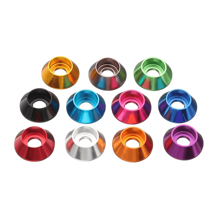 Suleve‚Ñ¢ M6AN1 10Pcs M6 Cup Head Hex Screw Gasket Washer Nuts Aluminum Alloy Multicolor