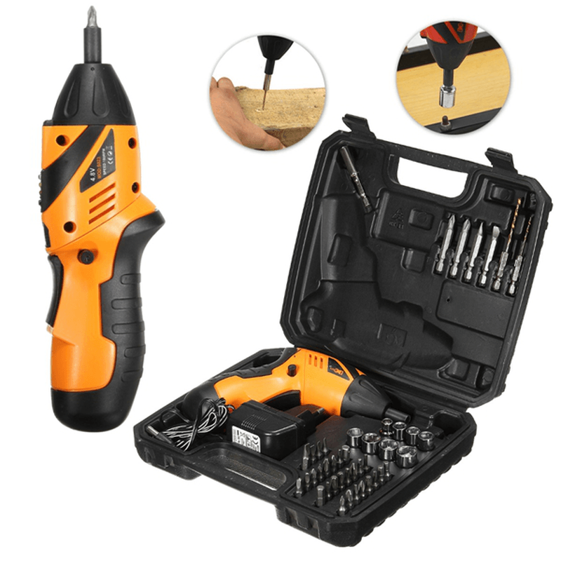 DCTOOLS 45 in 1 Non-Slip Electric Drill Cordless Screwdriver Foldable with US Charger