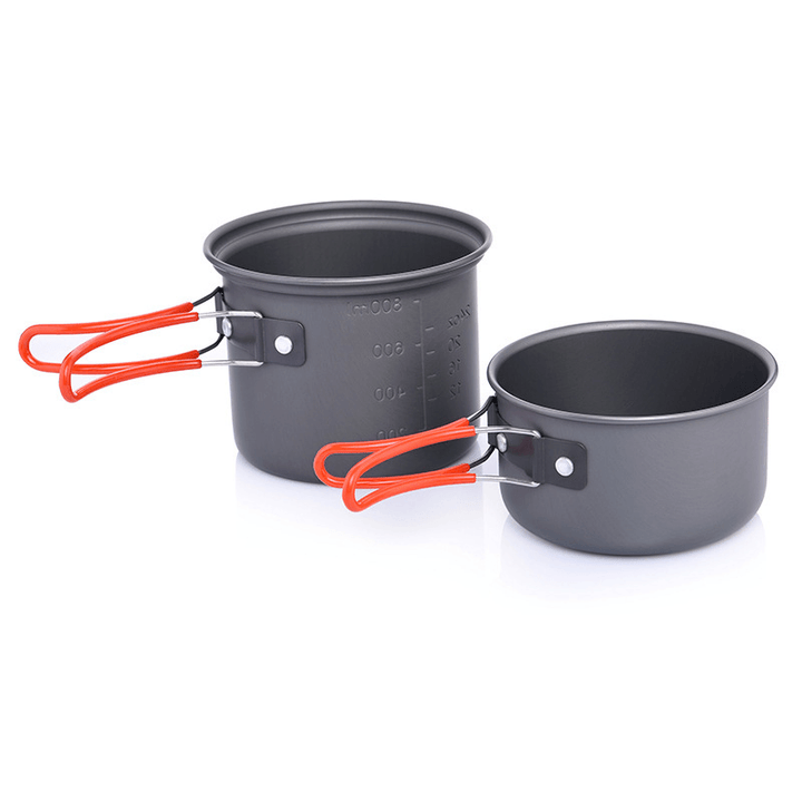 Widesea Single People Camping Pot Folding Tableware Set Heat Cooker Cookware Outdoor Cooking Equipment