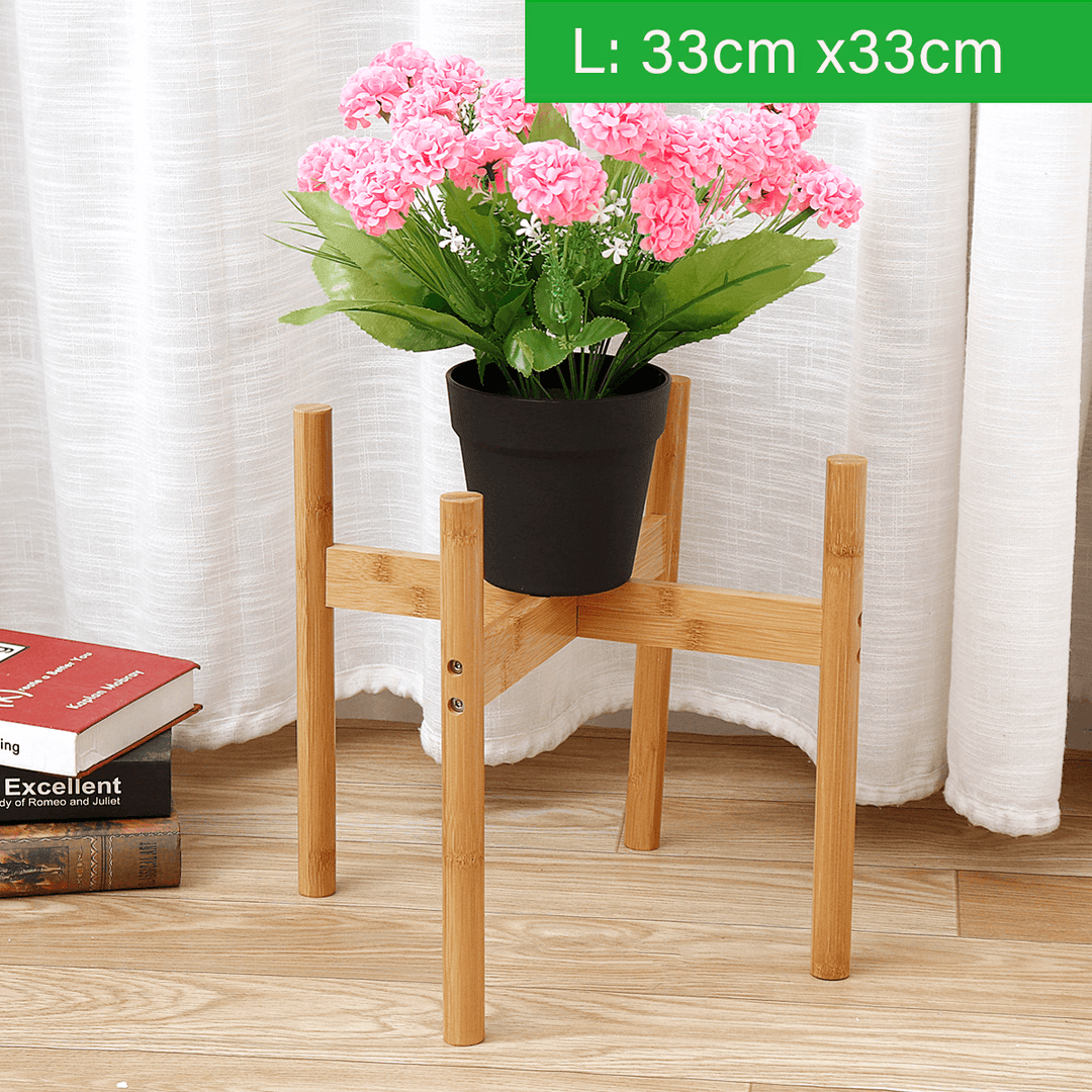 Plant Shelf Wooden Rack Holder Flower Pot Stand Wood Home Garden Display - MRSLM