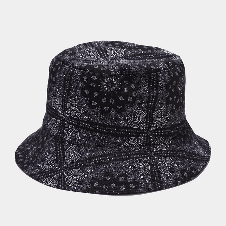 Women Double-Sided Summer UV Protection Cashew Flower Pattern Embroidery Casual Stylish Sun Hat Bucket Hat - MRSLM