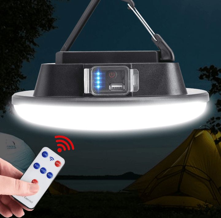 XANES¬Æ Solar LED Camping Lamp with Remote Control IPX6 Waterproof Outdoor Floodlight 3-Modes Hanging Tent Light