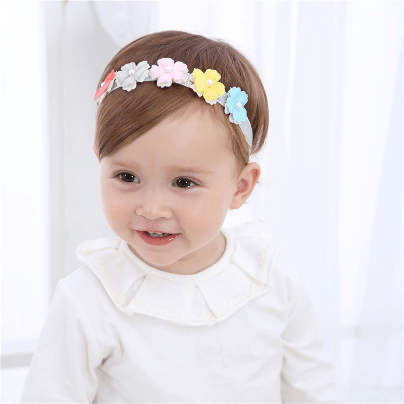 Children'S Pearl Five-Color Flower Headband