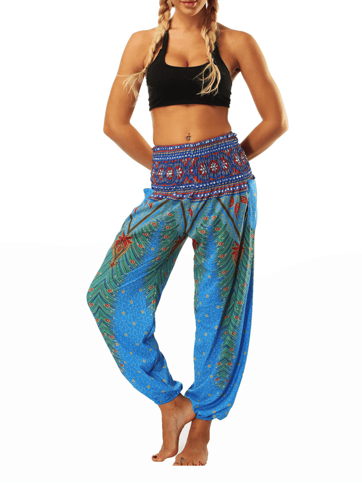 Women Ethnic Style Beach Sport Bloomers Casual Loose Yoga Pants