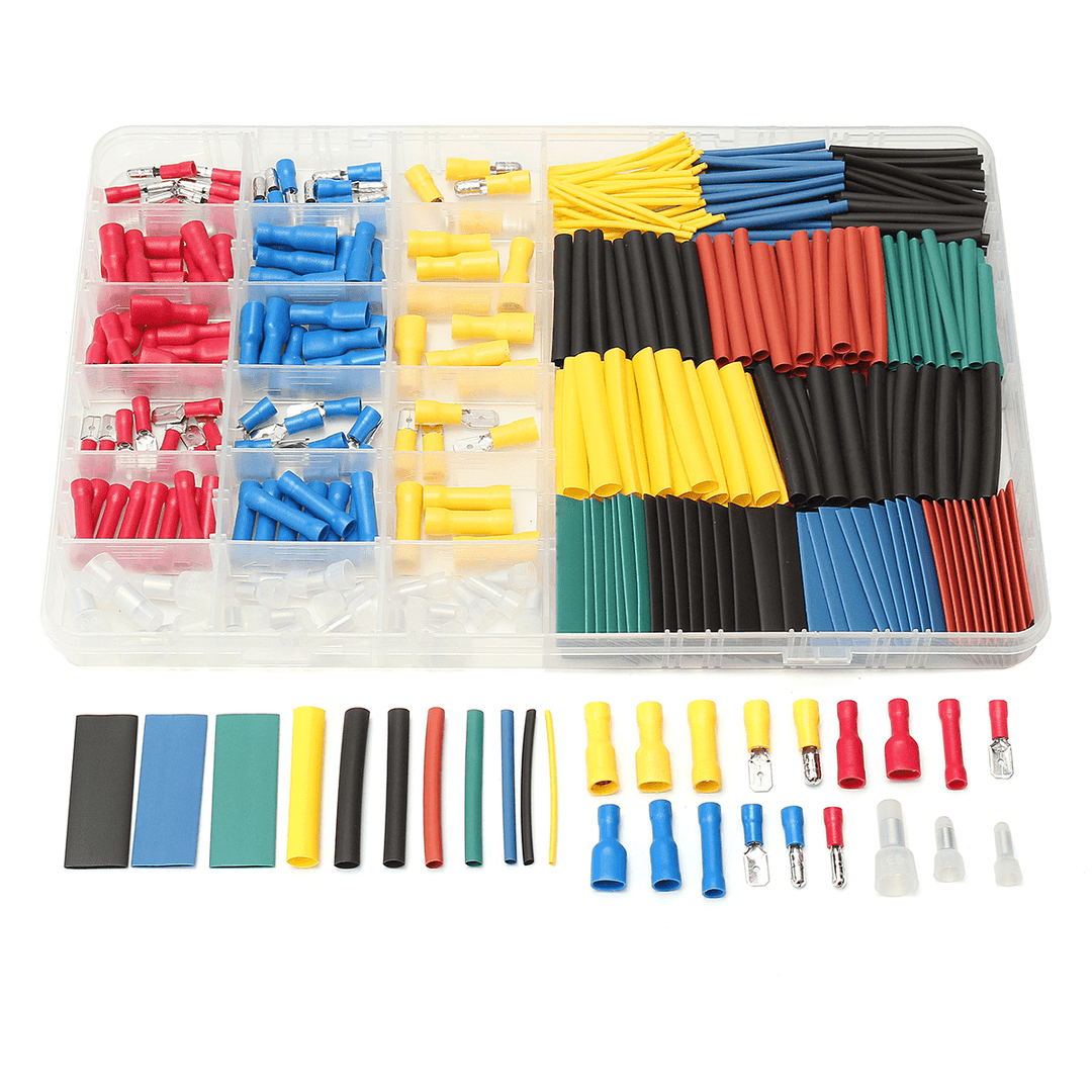 Soloop 430Pcs Cold-Press Terminal Heat Shrinkable Tube with Stickers