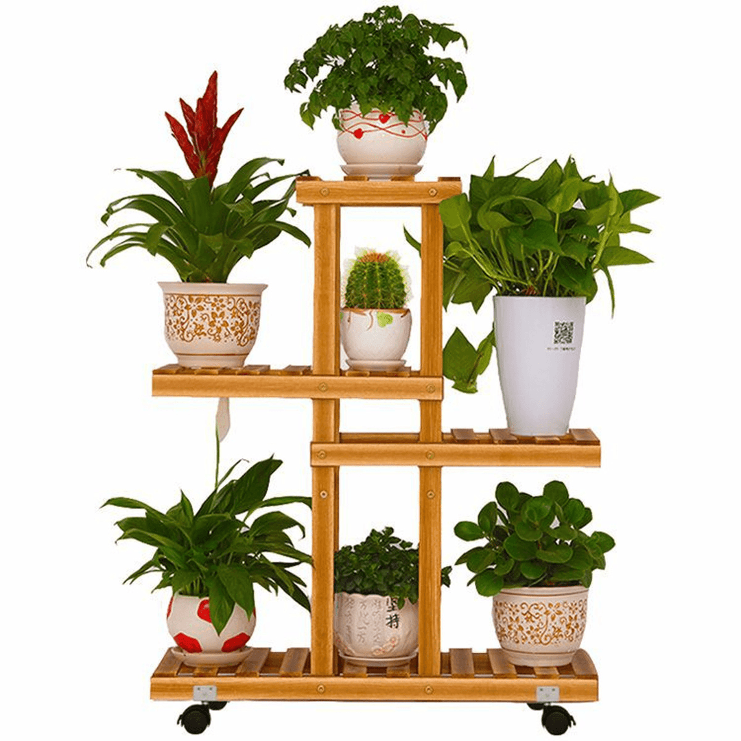 4 Tier Wooden Plant Stand Indoor Outdoor Garden Planter Flower Pot Stand Shelf Rack Solid Wood