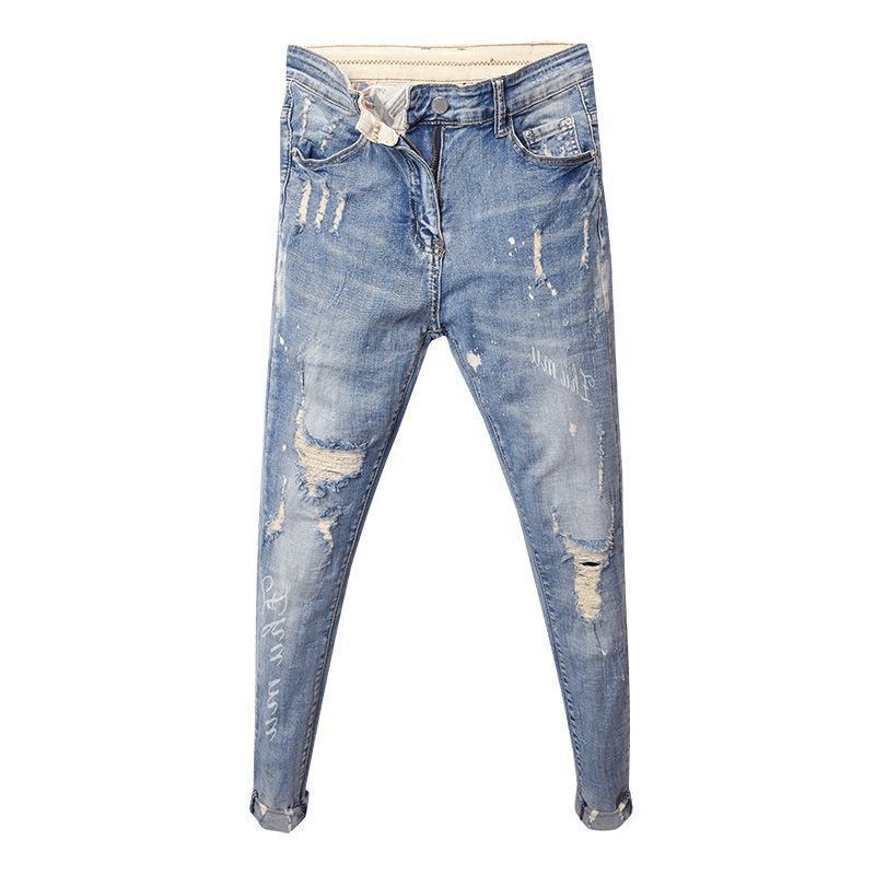 Men'S Fashion Trend Jeans Nine Points