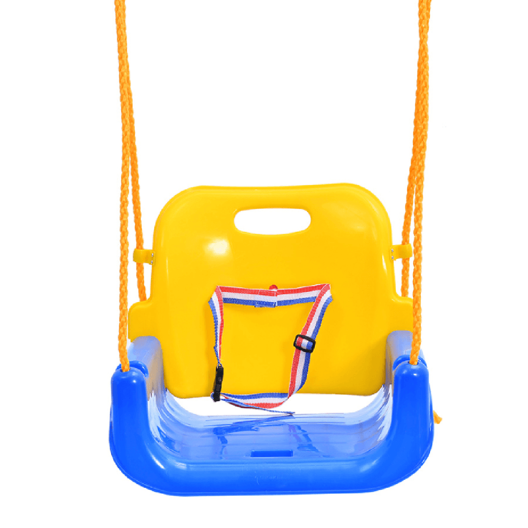 3-IN-1 Outdoor High Back Toddler Baby Swing Set Children Full Bucket Seat Swing for outside Playground Park