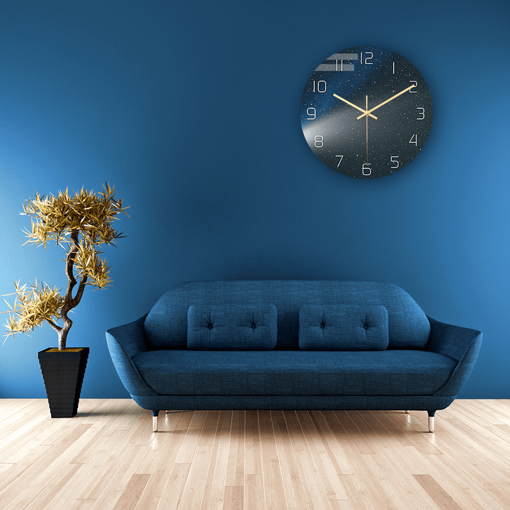 CC024 Creative Starry Pattern Wall Clock Mute Wall Clock Quartz Wall Clock for Home Office Decorations