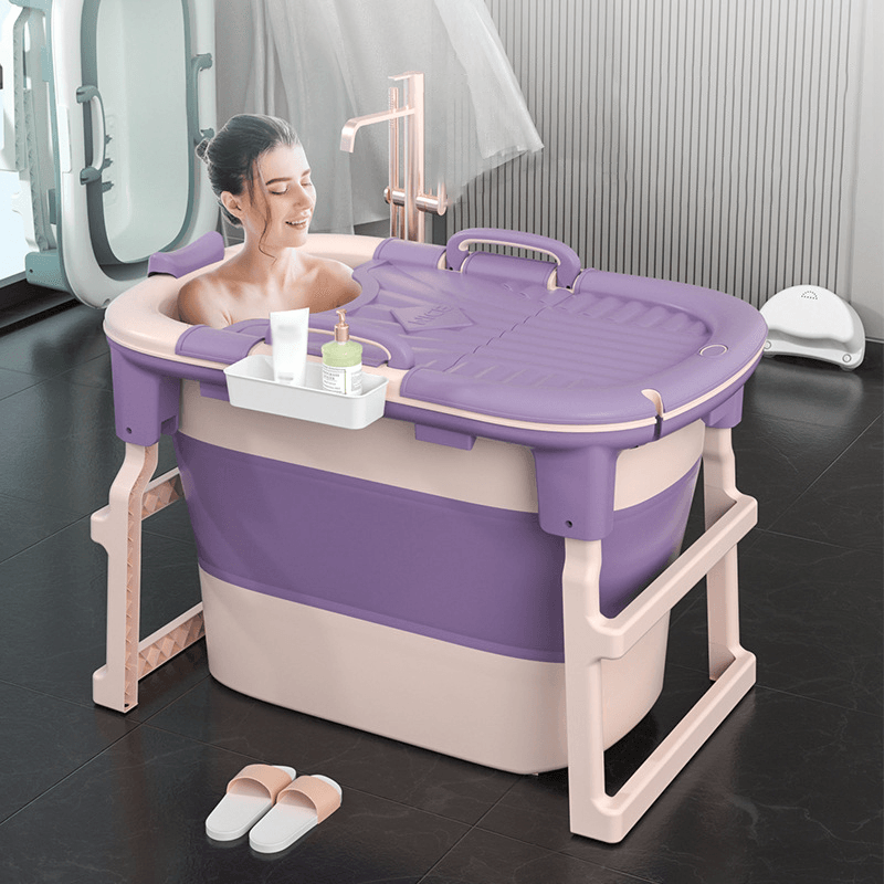 103X65X25.5Cm Heighten Folding Bathtub Bath Barrel Adult Basin Kid Swim Tub Spa Sauna Bathtub