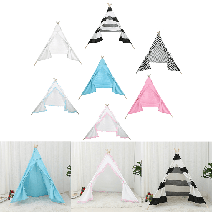 1.6M Kids Play Tent Cotton Teepee Wigwam Sleeping House Indoor Outdoor