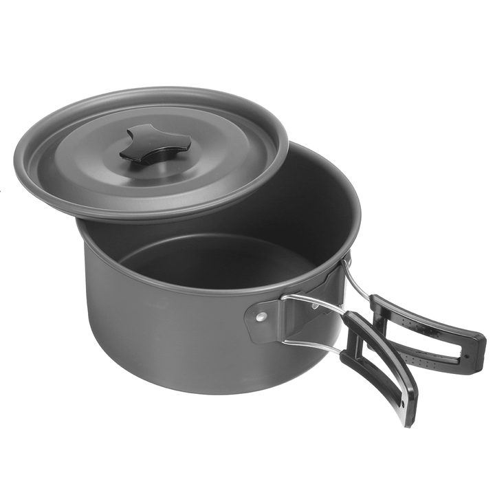 3PCS Camping Pot Cookware Pans Kettle Set Aluminum Alloy Portable Outdoor Camping Fishing Travel