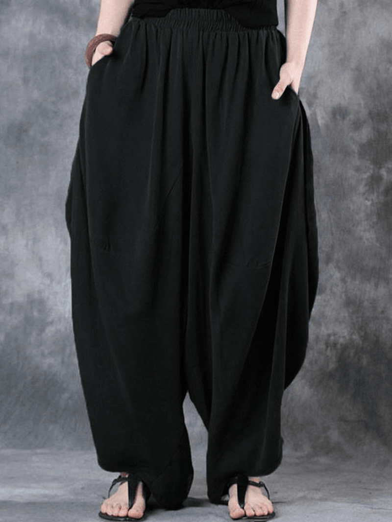 Women High Elastic Waist Loose Harem Baggy Pant - MRSLM