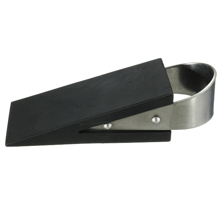 Rubber & Stainless Steel Door Stop Wedge Safety Protector Stopper Block