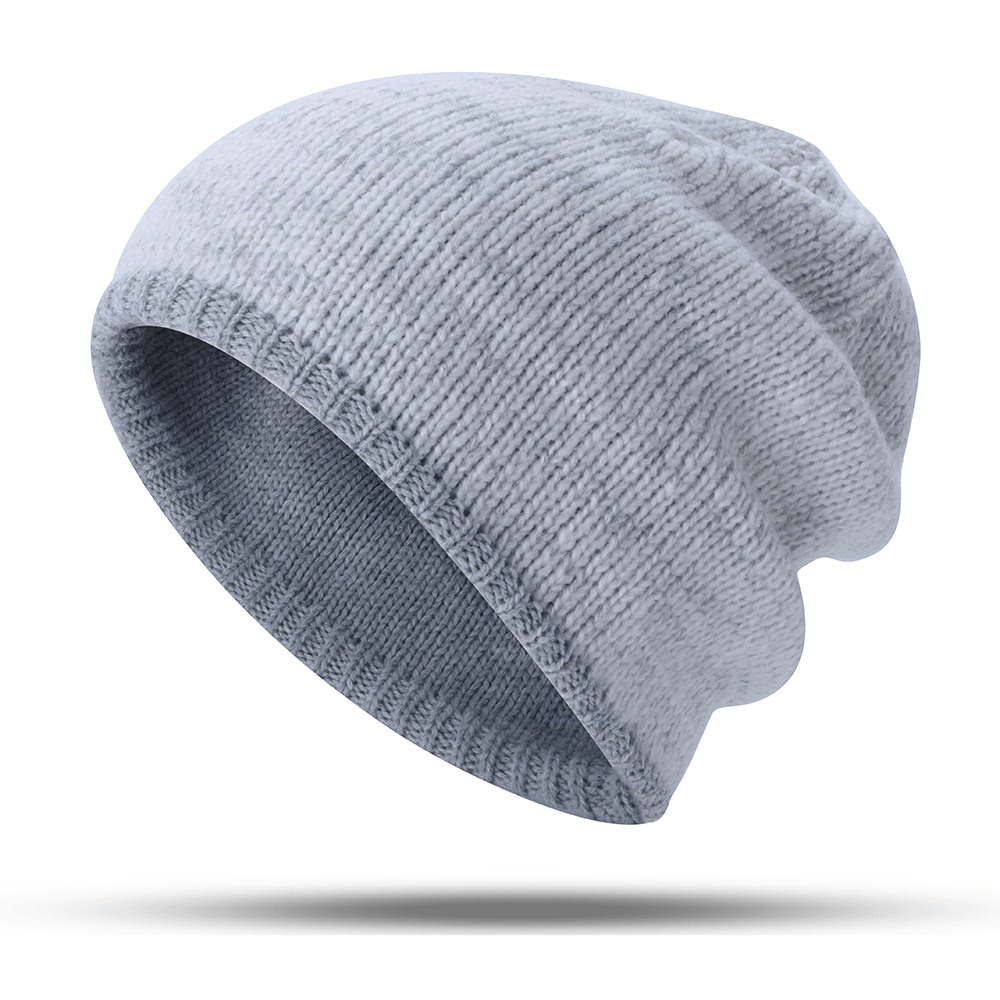 Double-Sided Wearing Double-Layer Knit Hat Beanie Cap - MRSLM