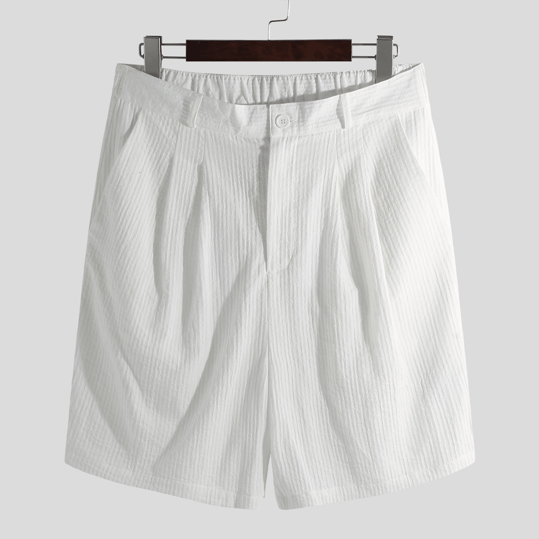 Charmkpr Men Cotton Seersucker Relaxed Chino Shorts