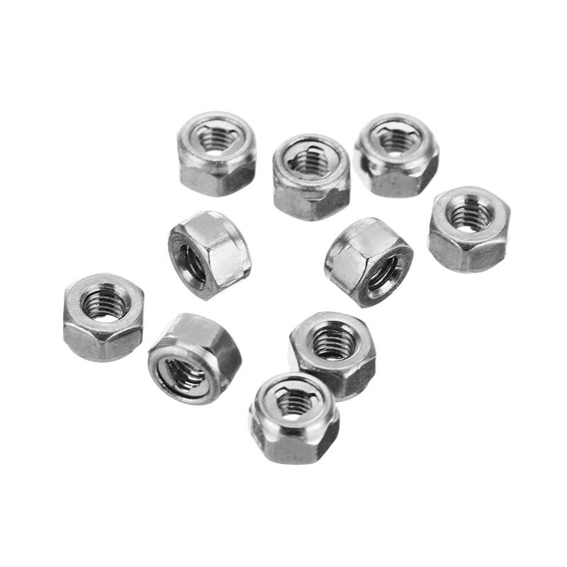 Suleve‚Ñ¢ M3SN2 10Pcs M3 304 Stainless Steel Hex Self Locking Nuts anti Loose All Steel Insert Lock Nuts