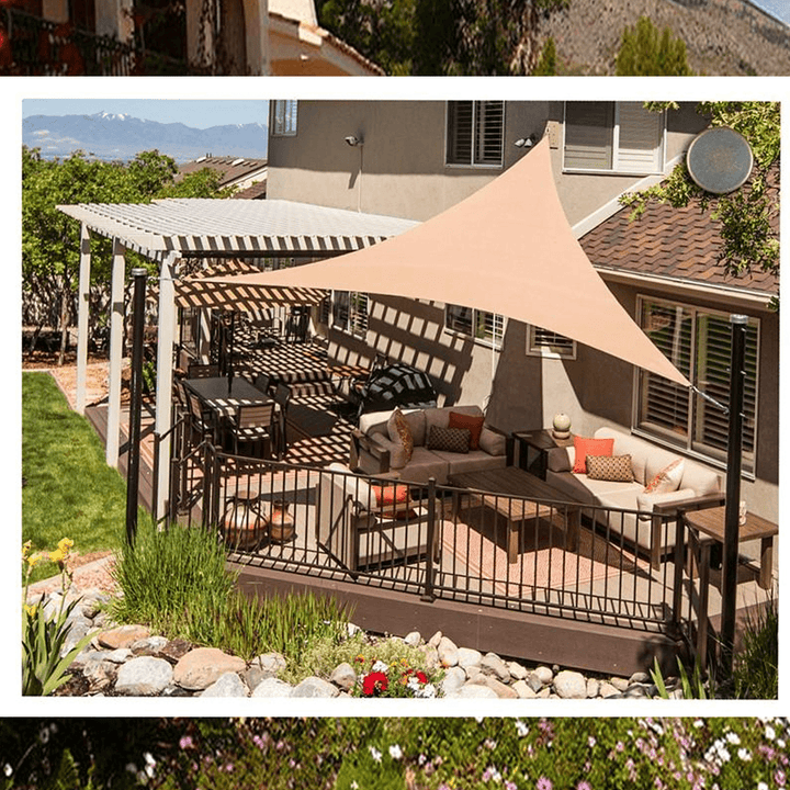 Triangle Outdoor Shade Sail Patio Suncreen Awning Garden Sun Canopy 98% UV Block