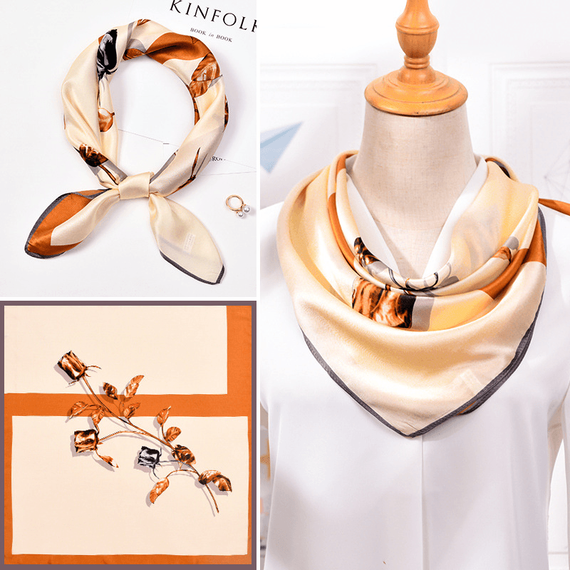 New Spring Silk Scarf Small Square Scarf Hangzhou Silk Thin Scarf