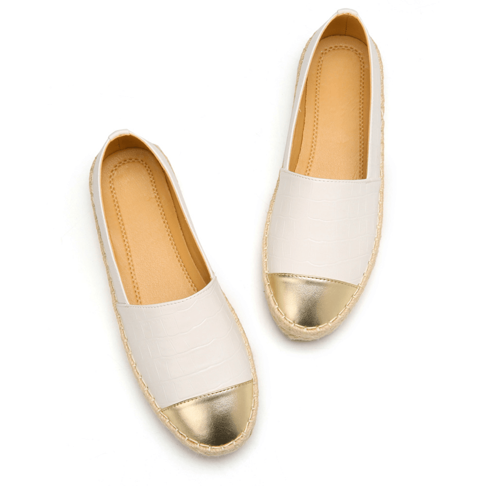 Women Casual Splicing Slip on Espadrille Loafers Flats Fisherman'S Shoes